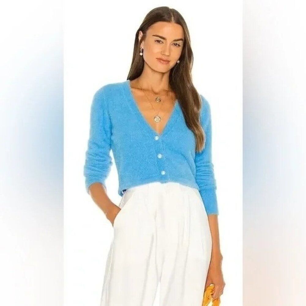 Amanda Uprichard Cozy Button Cardi in Cloud Blue XS